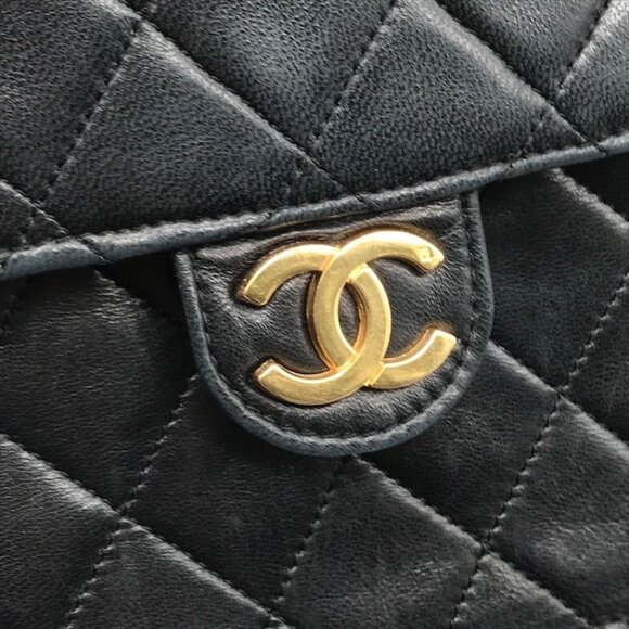 CHANEL 24K Timeless Classic Vintage Small Single Flap Bag Chain Purse Black - Picture 4 of 16